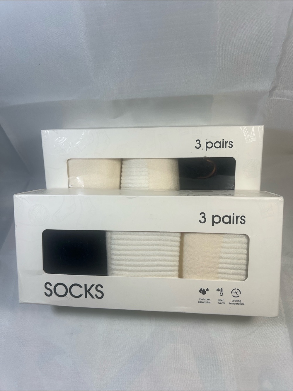 3-Pair Women's Casual Sock Pack - Black, White & Cream